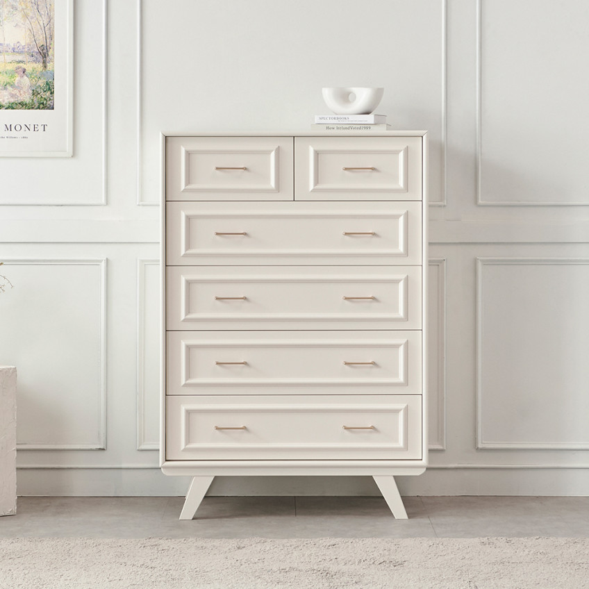 국내생산 웨인스코팅 와이드 이브 서랍장 1450x485x845mm, 3단, 밀크아이보리 판매처 상세 정보 이미지 4
