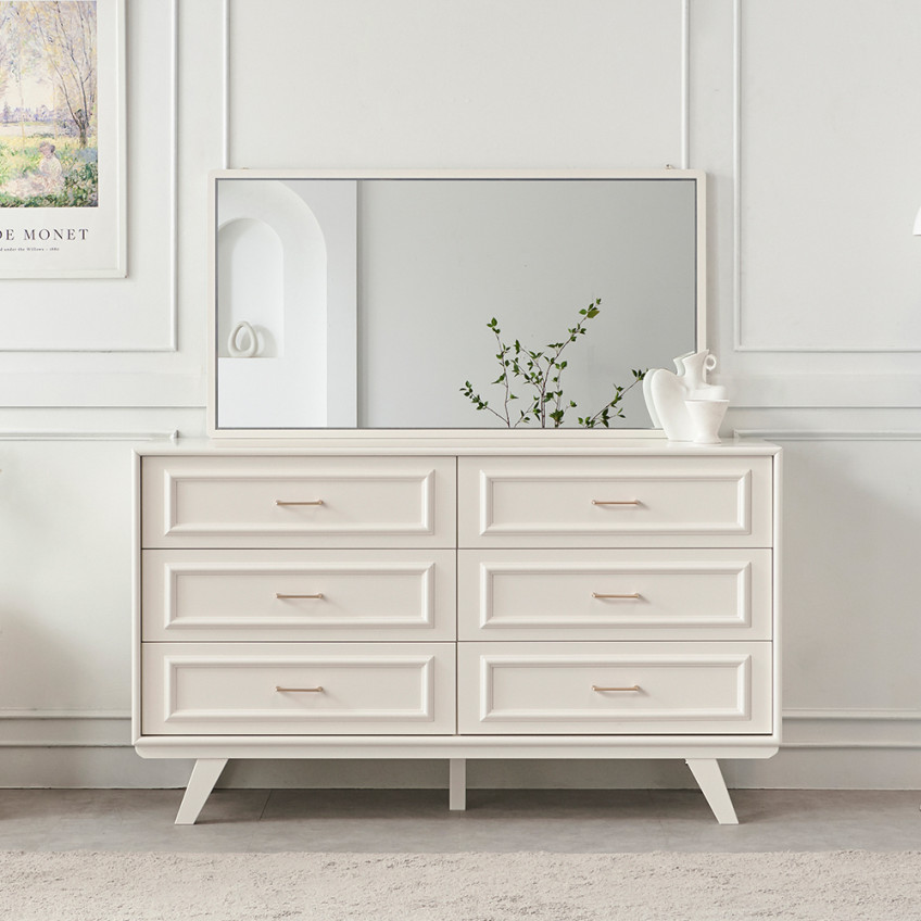 국내생산 웨인스코팅 와이드 이브 서랍장 1450x485x845mm, 3단, 밀크아이보리 판매처 상세 정보 이미지 3