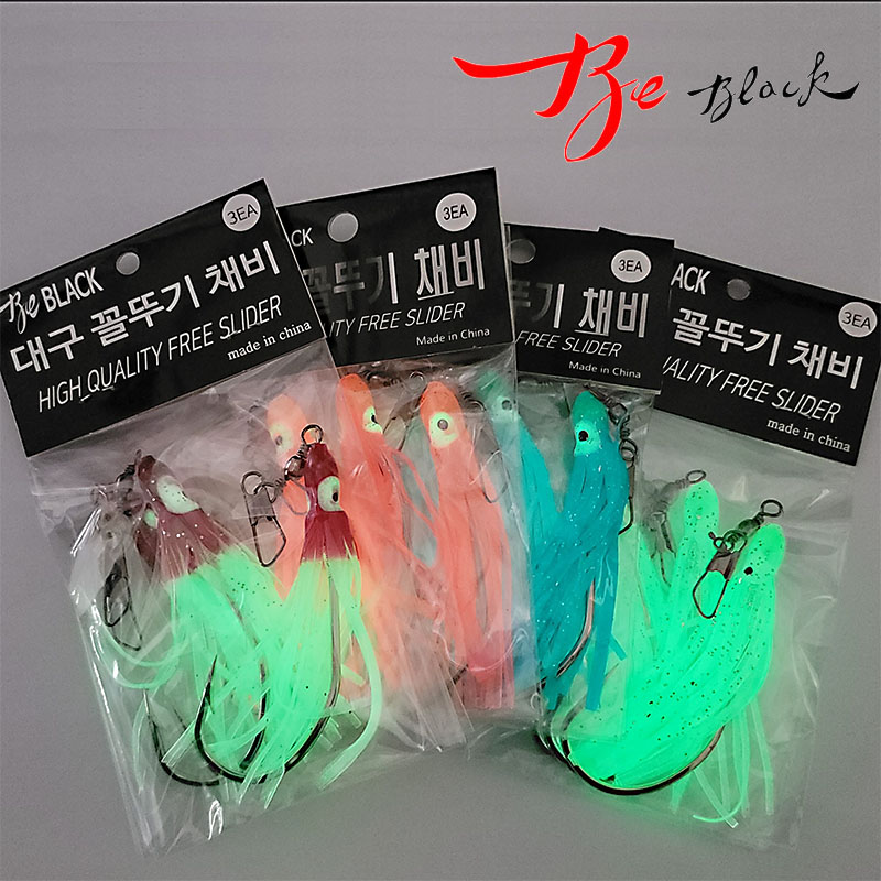 비블랙 대구 야광 꼴뚜기 채비 / 3개 SET - 상품 이미지