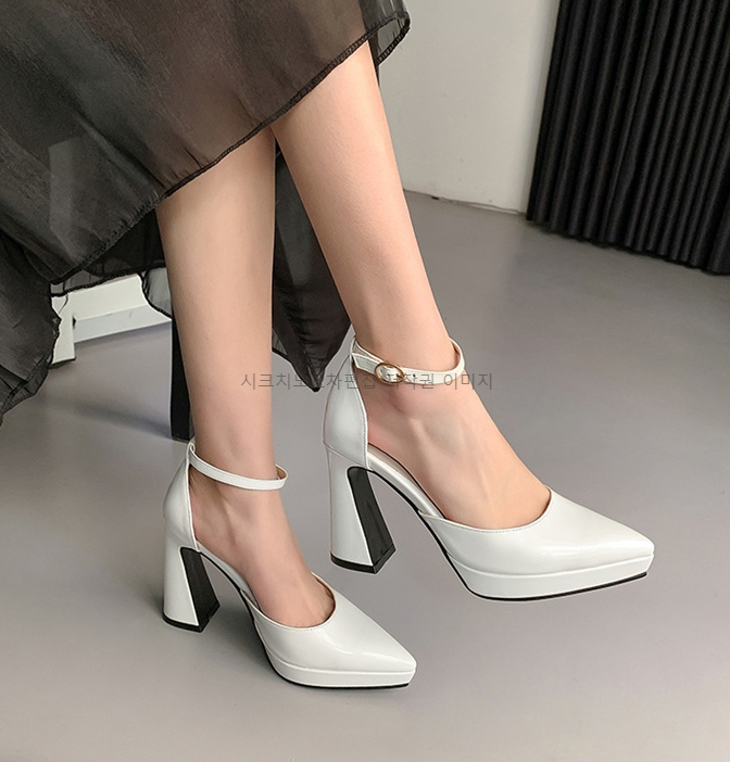 에폴디 10cm 에나멜 가보시 통굽 메리제인 스트랩 하이힐 5color 상세 이미지 24