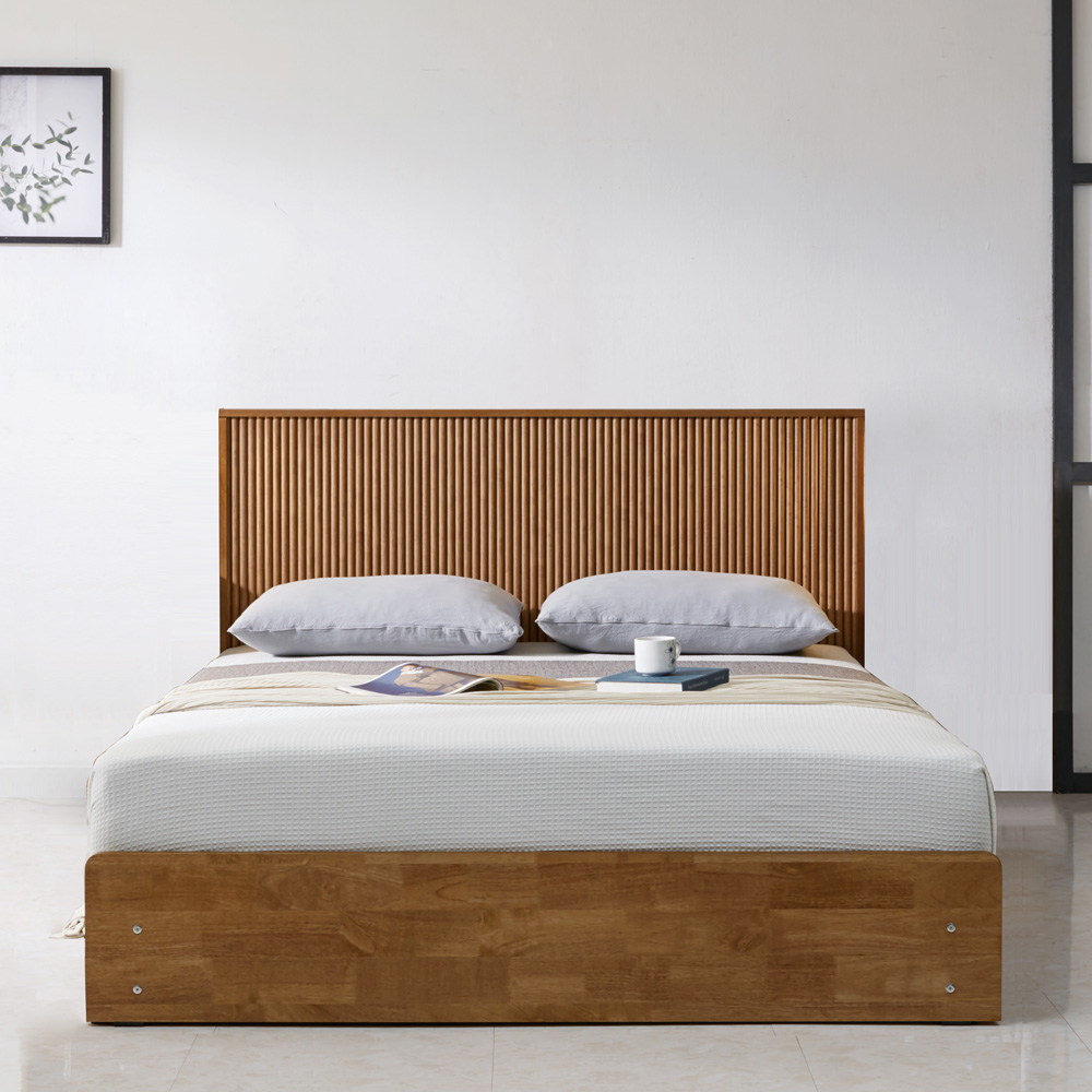 스코나 브랜던 템바보드 원목 호텔 서랍 수납 침대(퀸)