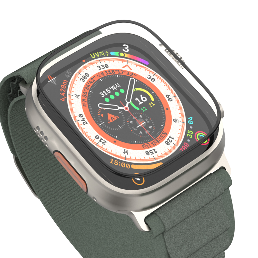 애플워치 울트라 풀커버 베젤 강화유리 액정보호필름 2매 - 상세 이미지 4