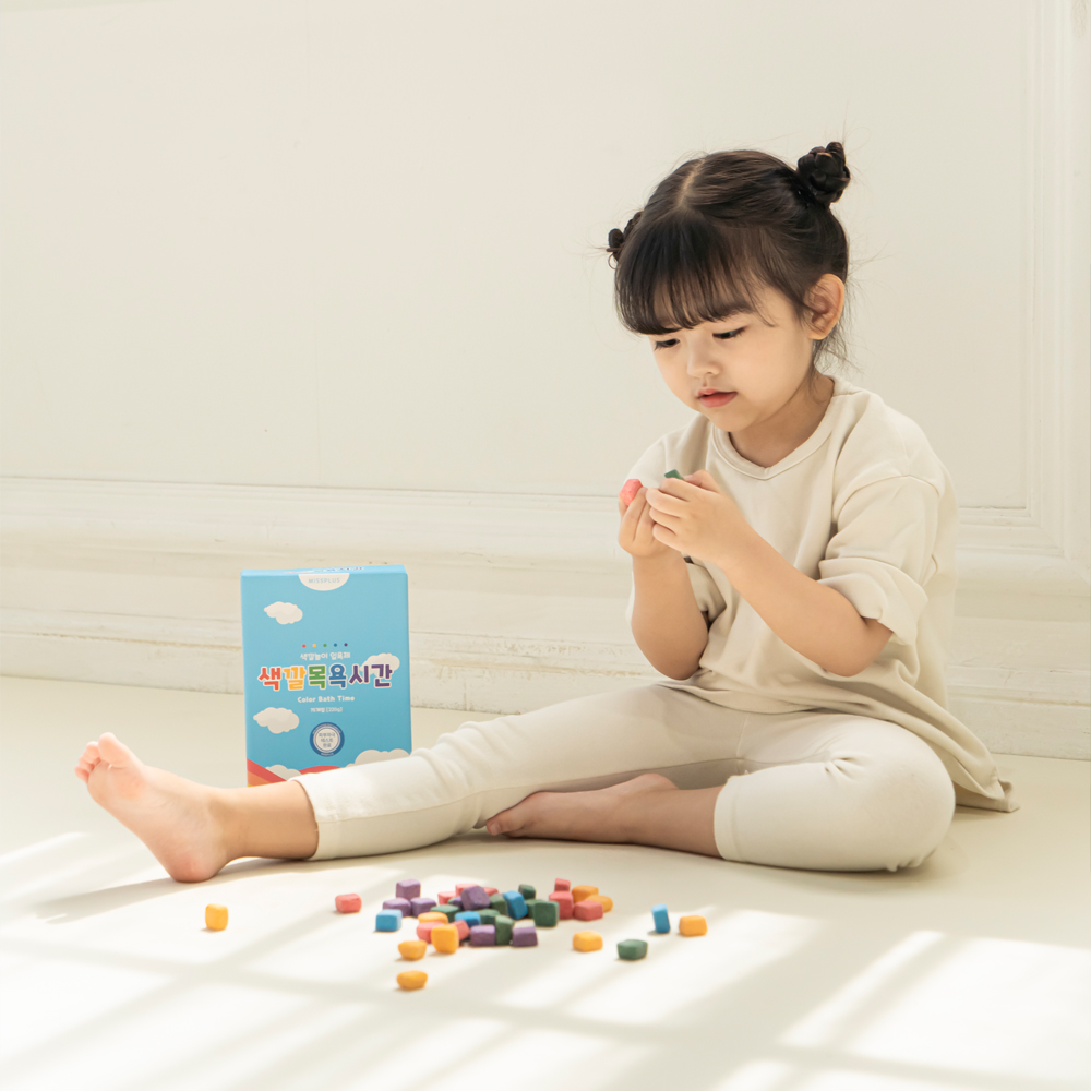 아가드 색깔 목욕 시간 75입 배쓰밤 아기 입욕제 유아 촉감 컬러 놀이 드롭 장난감 천연