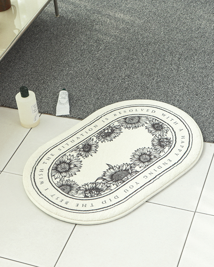 극세사 미끄럼방지발매트 발닦개 러그 욕실매트 해바라기(KZA0004)