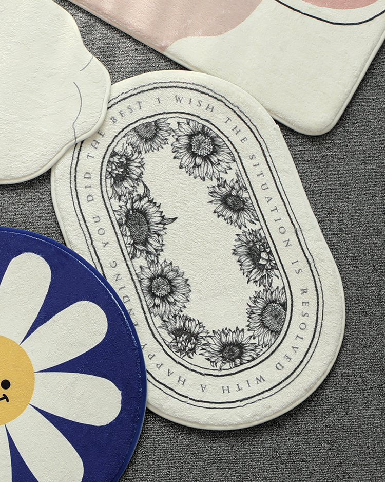 극세사 미끄럼방지발매트 발닦개 러그 욕실매트 해바라기(KZA0004)