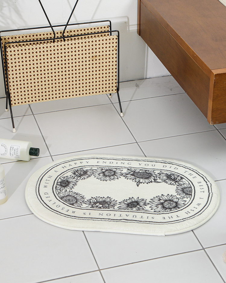 극세사 미끄럼방지발매트 발닦개 러그 욕실매트 해바라기(KZA0004)
