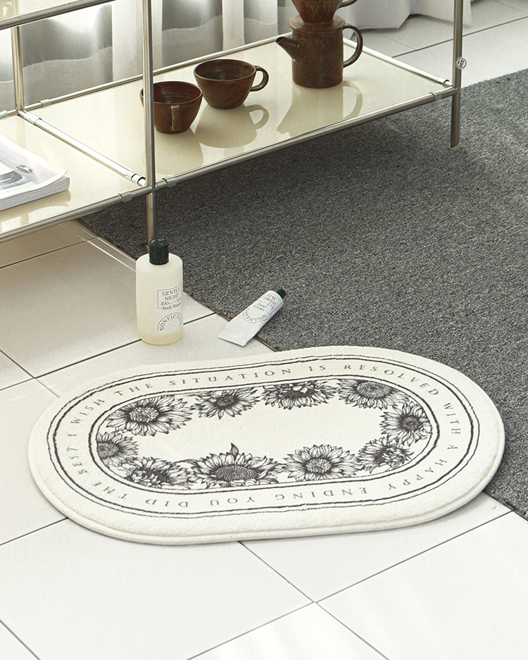 극세사 미끄럼방지발매트 발닦개 러그 욕실매트 해바라기(KZA0004)