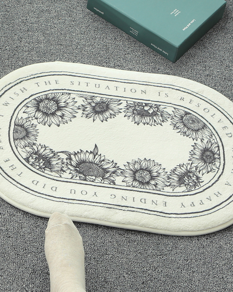 극세사 미끄럼방지발매트 발닦개 러그 욕실매트 해바라기(KZA0004)