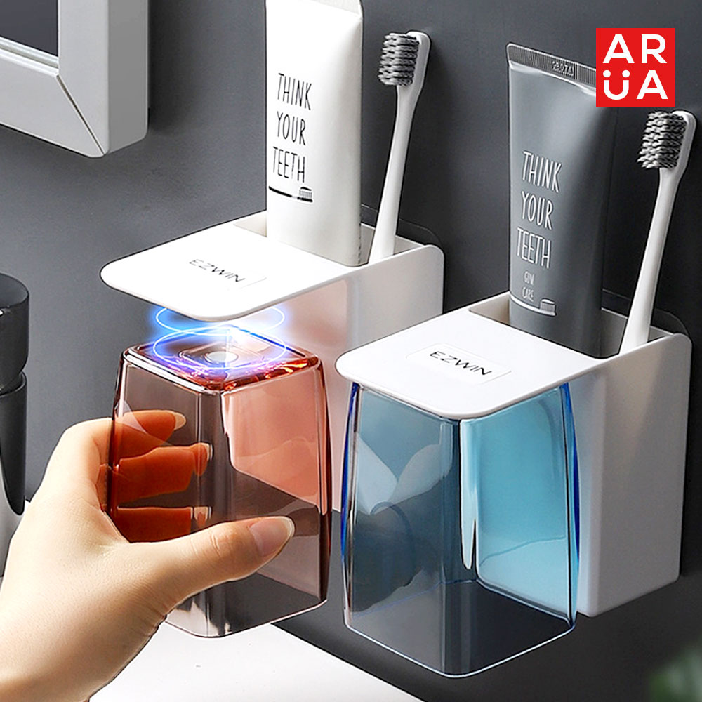 아루아 거꾸로 양치컵 걸이 세트 치약걸이 칫솔꽂이