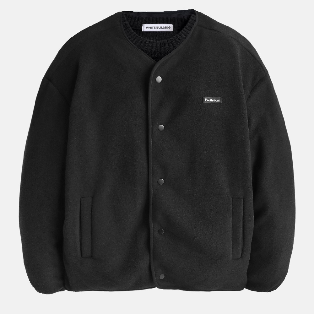 남성 후리스 자켓 양털 뽀글이 집업 겨울 오버핏 노카라 이미지 4