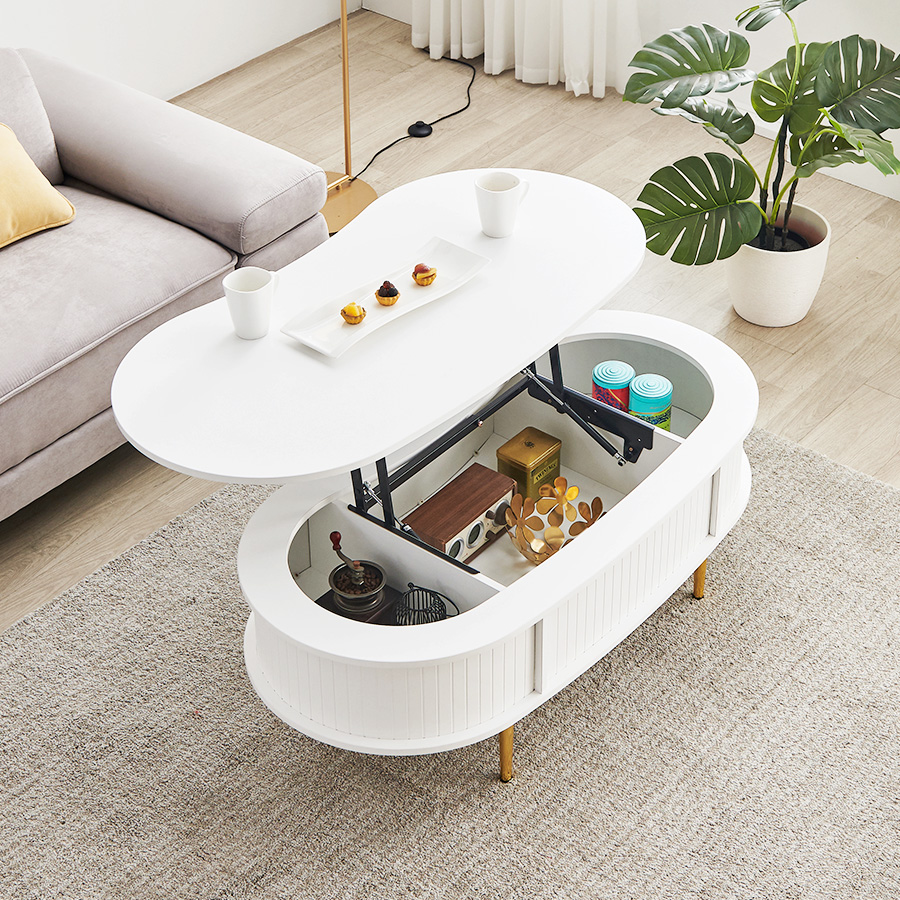 로망 템바 타원형 리프트 거실 소파테이블 1200 i103558