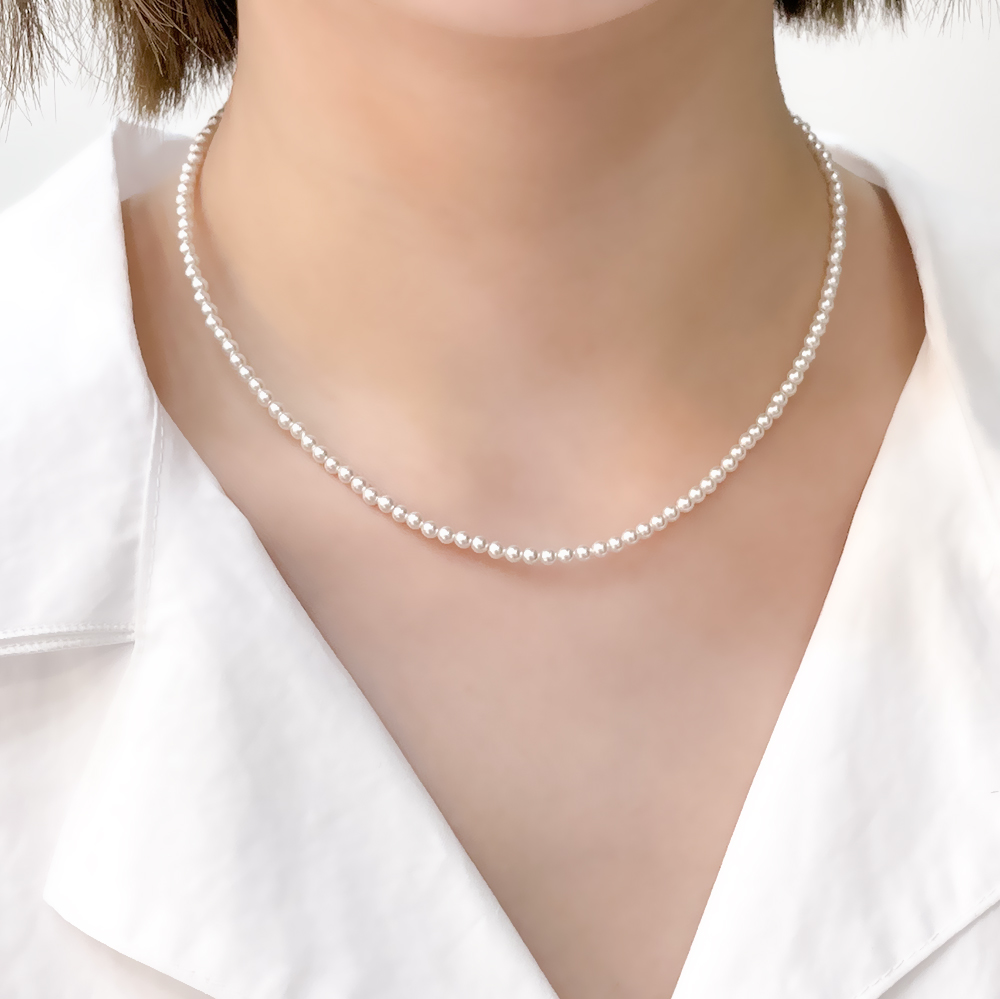 14k 3mm 스왈진주 목걸이 OPPN0154 - 상세 이미지 4