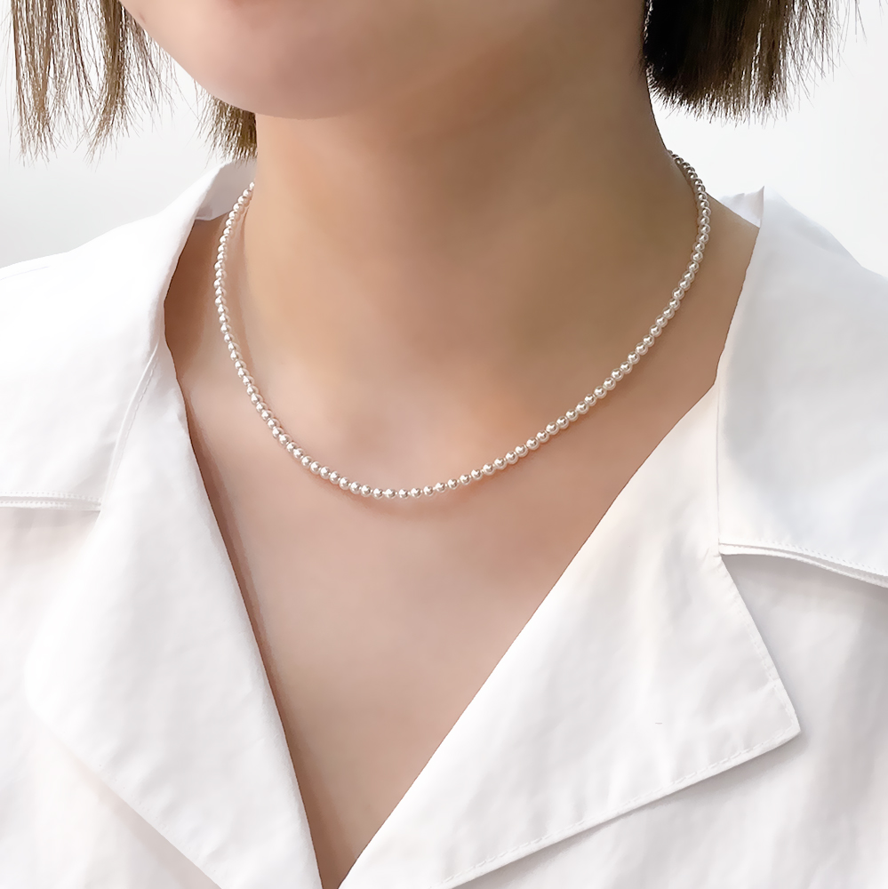 14k 3mm 스왈진주 목걸이 OPPN0154 - 메인 이미지
