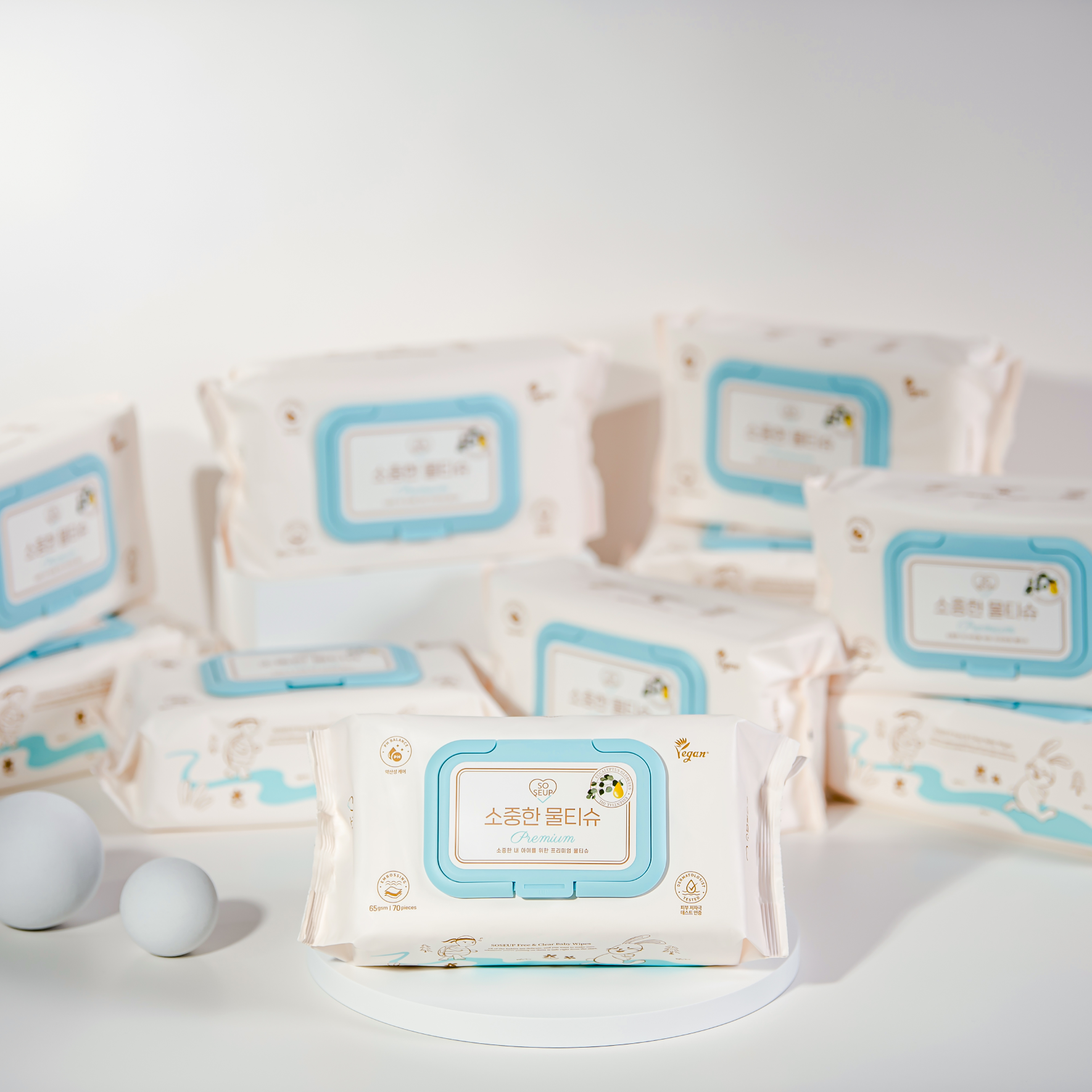 안심 비건 아기 물티슈 소중한습관 프리미엄 소중한 물티슈 신생아 유아 저자극 피부 테스트 70매 10팩