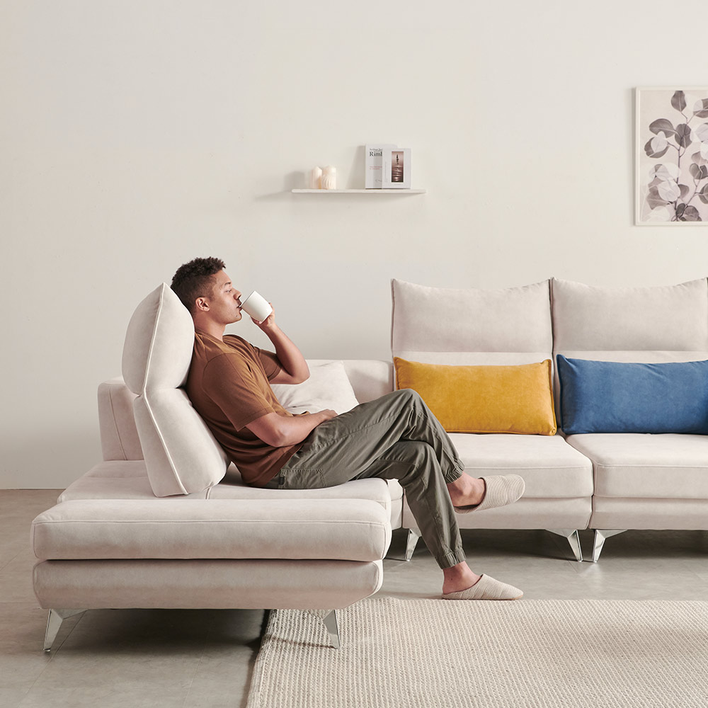 모던홈즈 우노 코너 스윙 기능성 패브릭소파 4인 코너형 소파