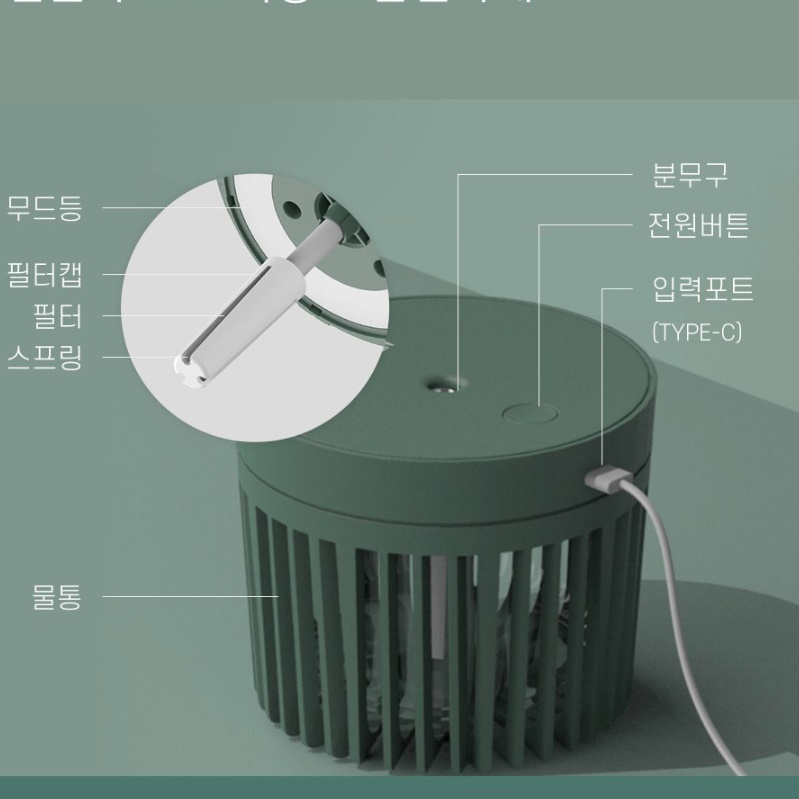 1인용가습기 초미니 가습기 탁상 탁상용 책상 회사용 간이 가습기