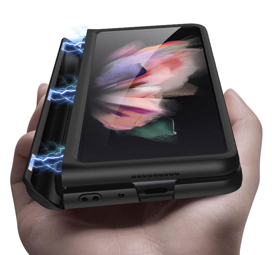 갤럭시 폴드 케이스 힌지보호 풀커버 슬림 화이트실버, 갤럭시Z 폴드4 - 상세 이미지 3