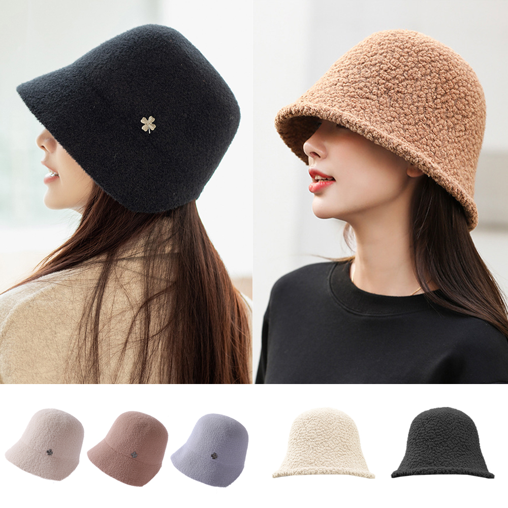 여성겨울모자 니트 울 뽀글이 앙고라 버킷햇 벙거지 모자 보닛햇