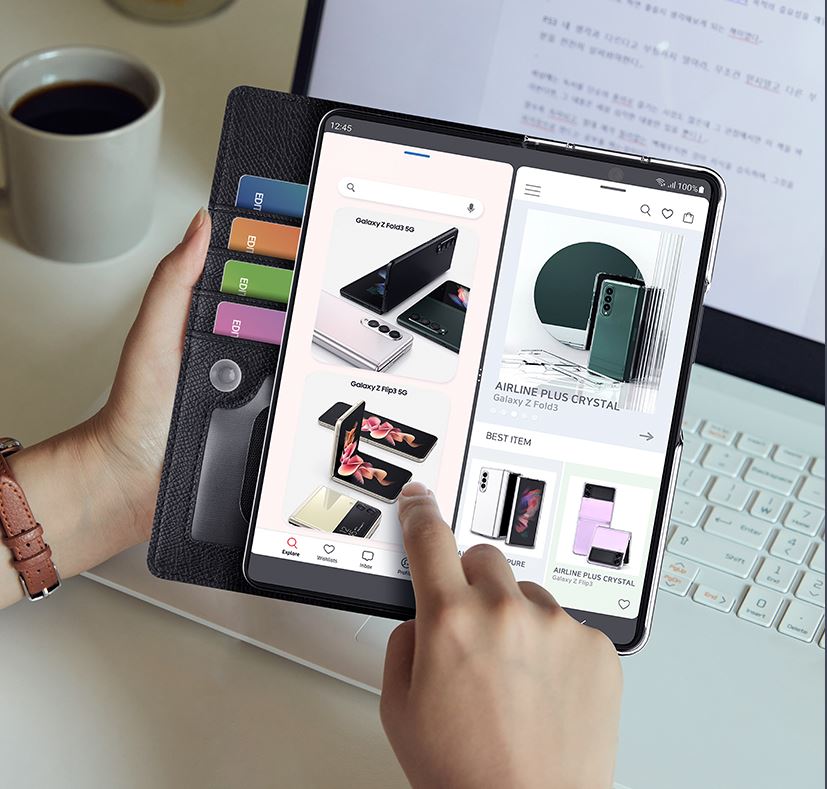 갤럭시S22 케이스 지갑 핸드폰 심플 다이어리 - 상세 이미지 5