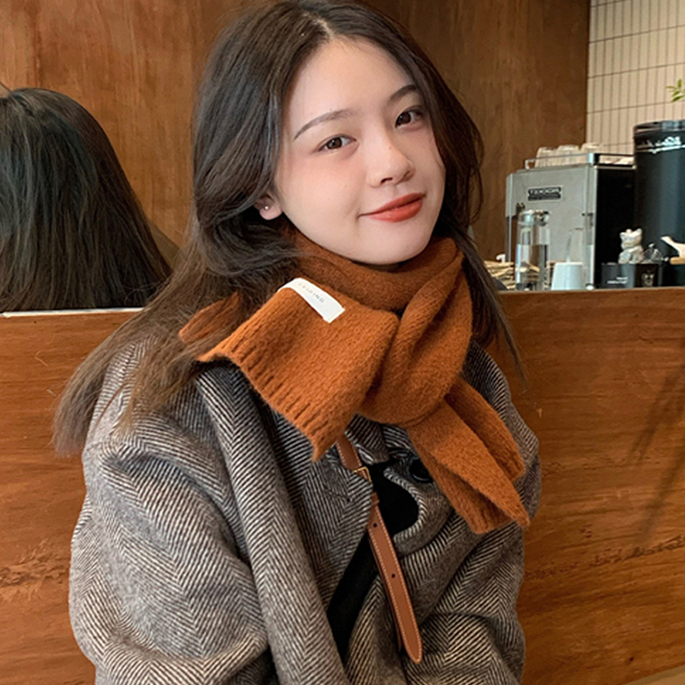 쁘띠 목도리 머플러 짧은 미니 울 니트 배색 캐시미어 이미지 8