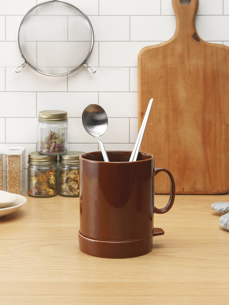 파스텔 물빠짐 도자기 수저통 베이직