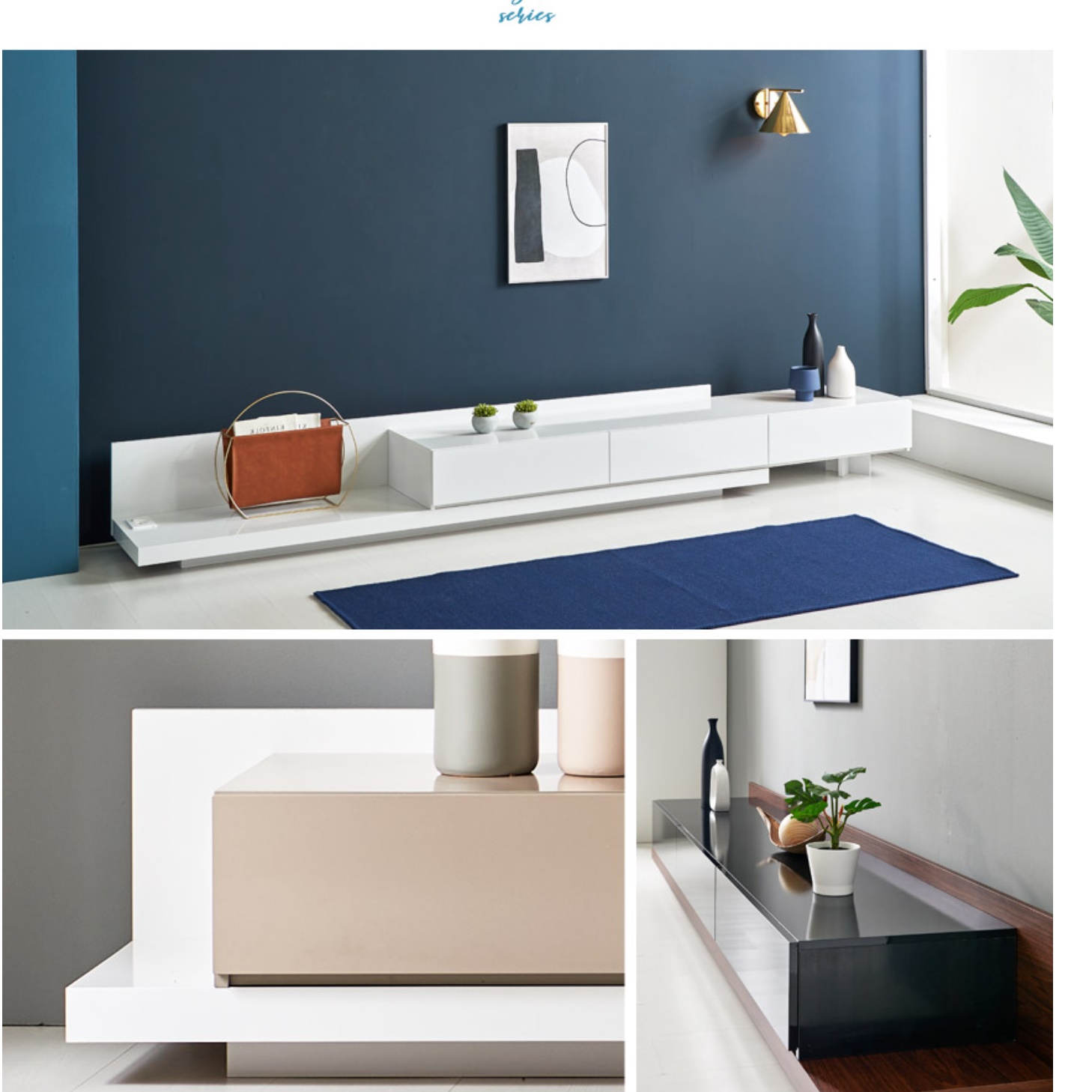 화이트 거실장 낮은 티비장 75인치 티비 거실장 티브 다이