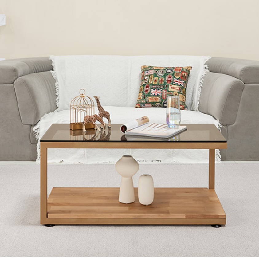 원목 높은거실테이블 유리 높은좌식테이블 기능성 900