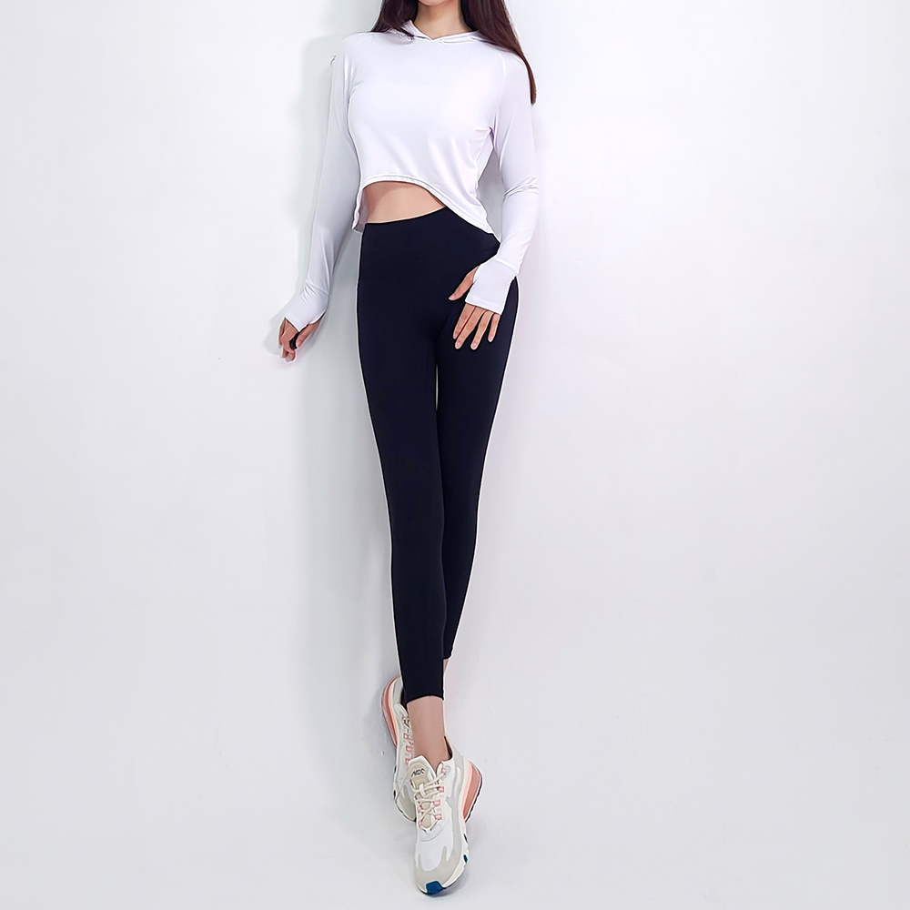 아나웨어 필라테스 긴팔 요가 커버업 후드 티셔츠 운동크롭티 프레쉬 언발탑 - 상세 이미지 5
