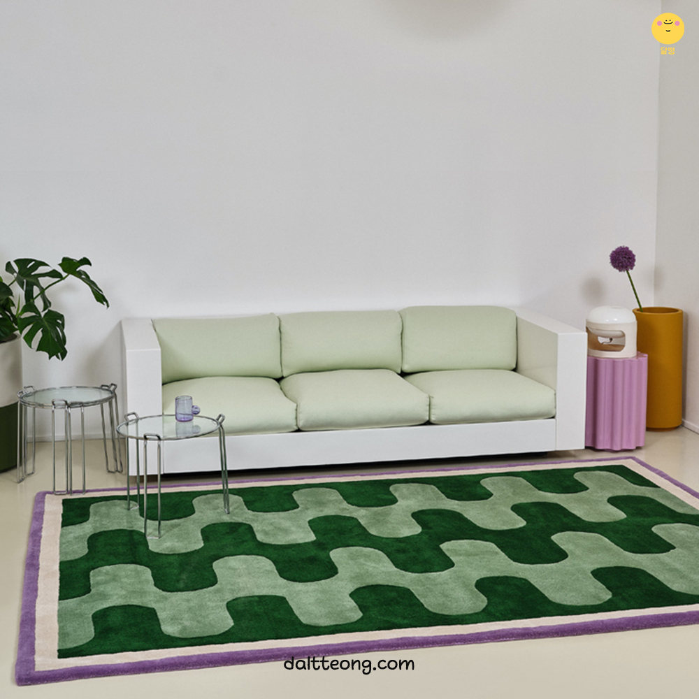 달떵 미드센츄리 체커보드 디자인A 포인트 러그 빈티지 수입 거실 침실 120x180