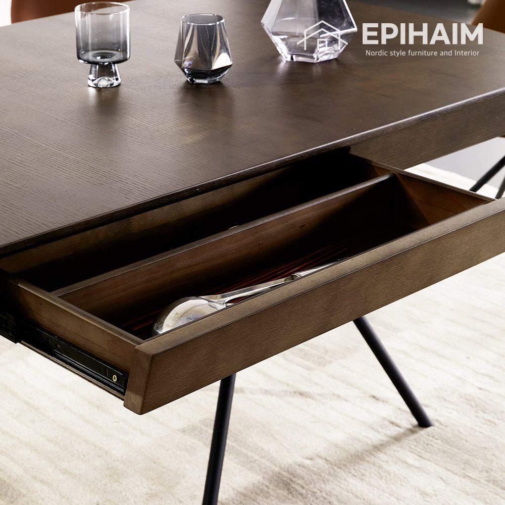 북유럽 오타와식탁 서랍 식탁 4인용 6인용 거실테이블 북미산 원목사용