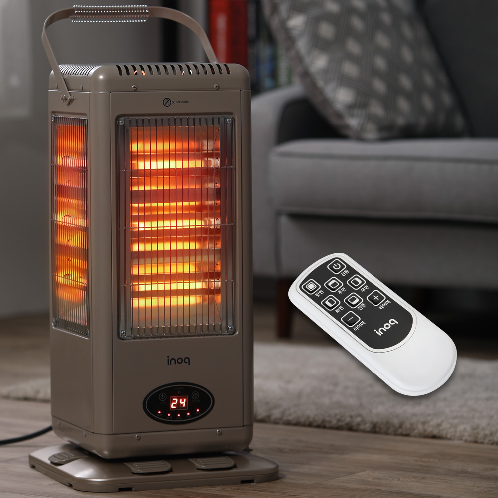 이노크 타이머 발터치 오방향 히터 전기난로 가정용 사무실 전기스토브 리모컨 i92R