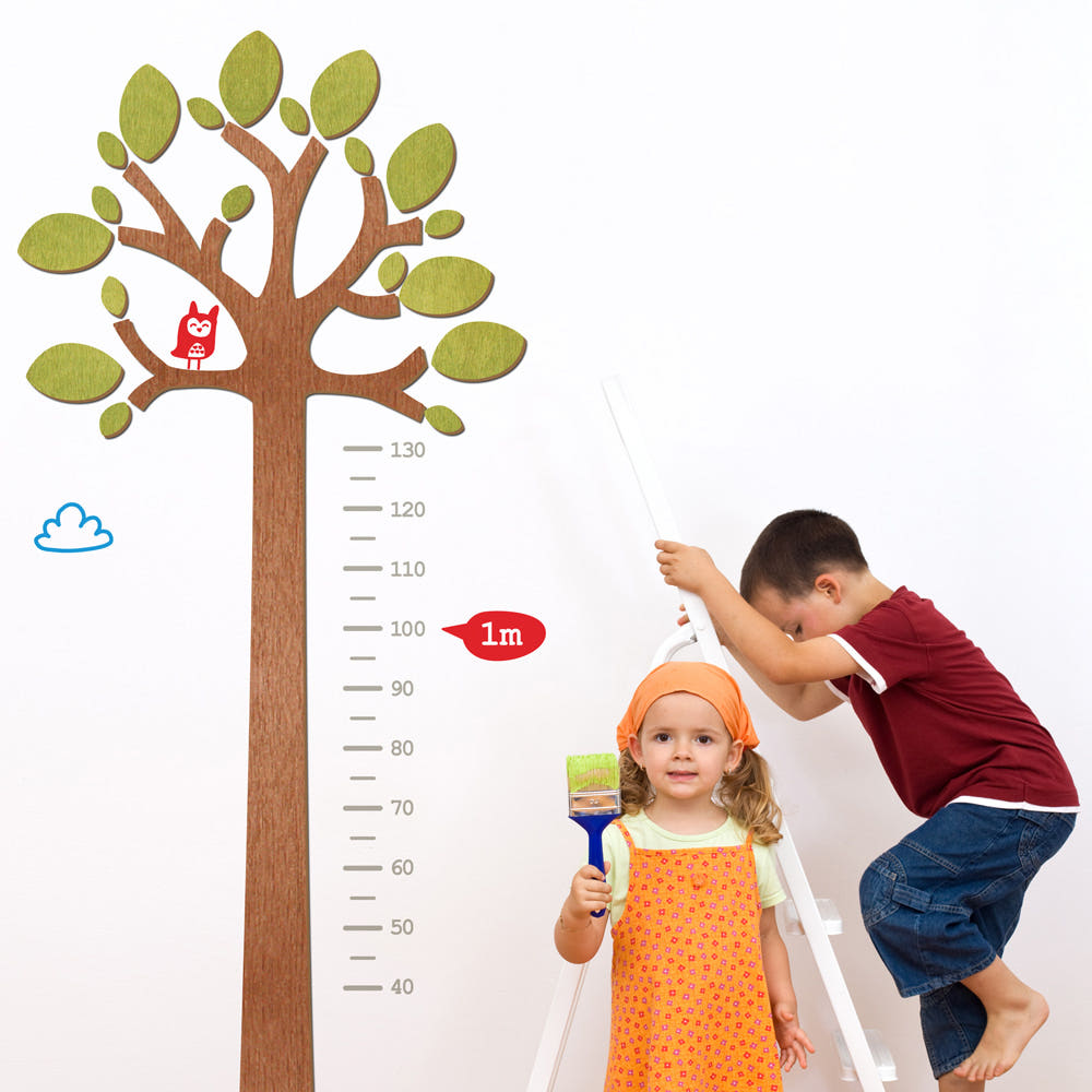 쑥쑥키재기나무 우드스티커