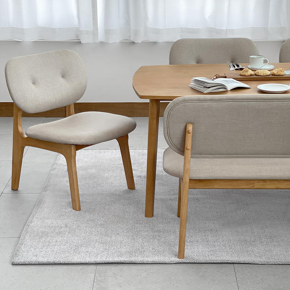 로포텐 올라 원목 6인용 식탁 세트 낮은 식탁 1700 의자3 벤치