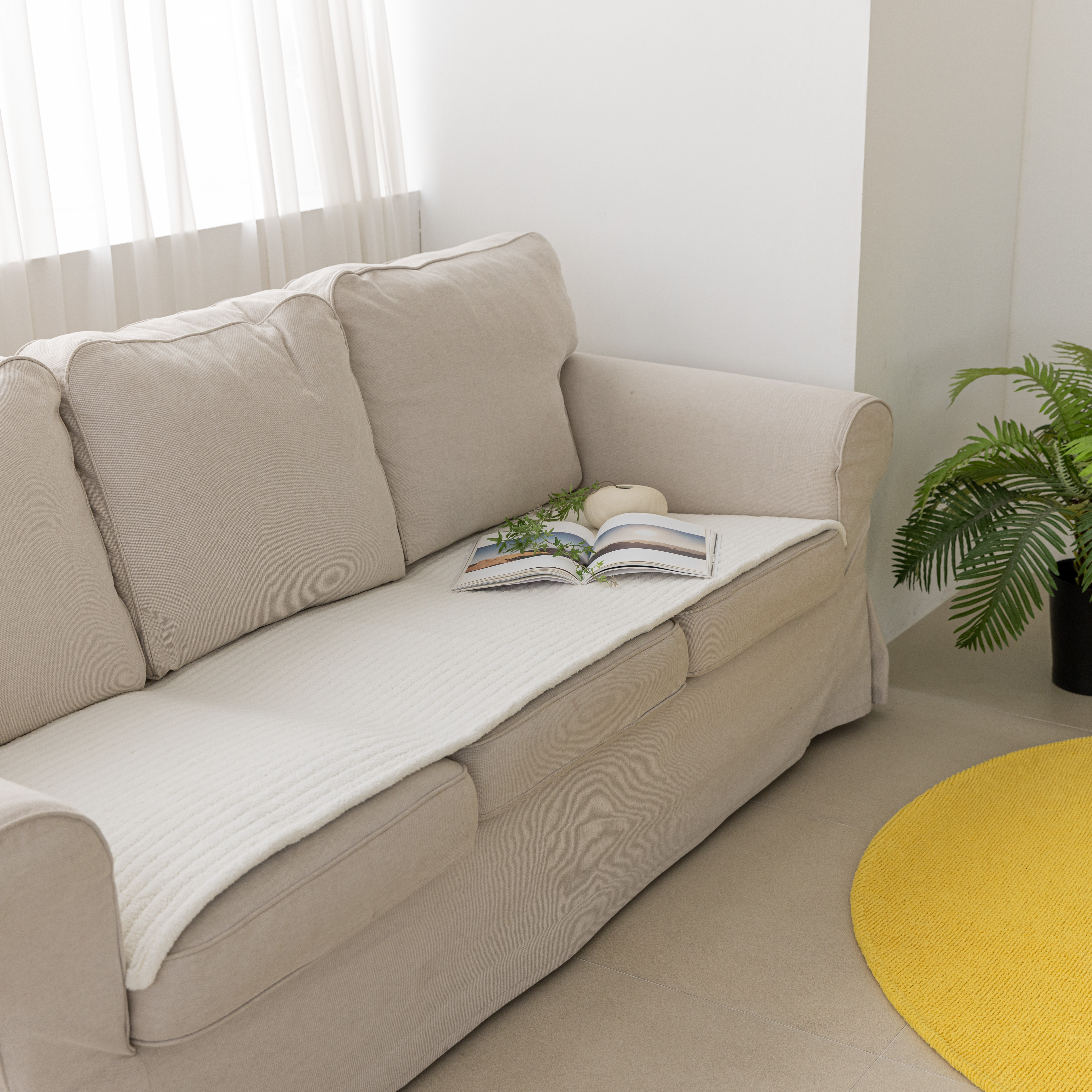 극세사 소파매트 돌 흙 넓은 3인용 60x180 쇼파패드