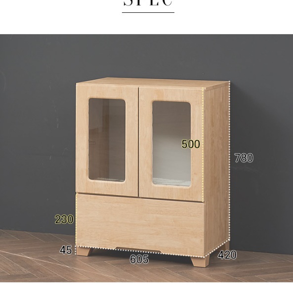 낮은 작은 원목 거실 장식장 서랍 장식장 상패 트로피 미니 양주 진열장