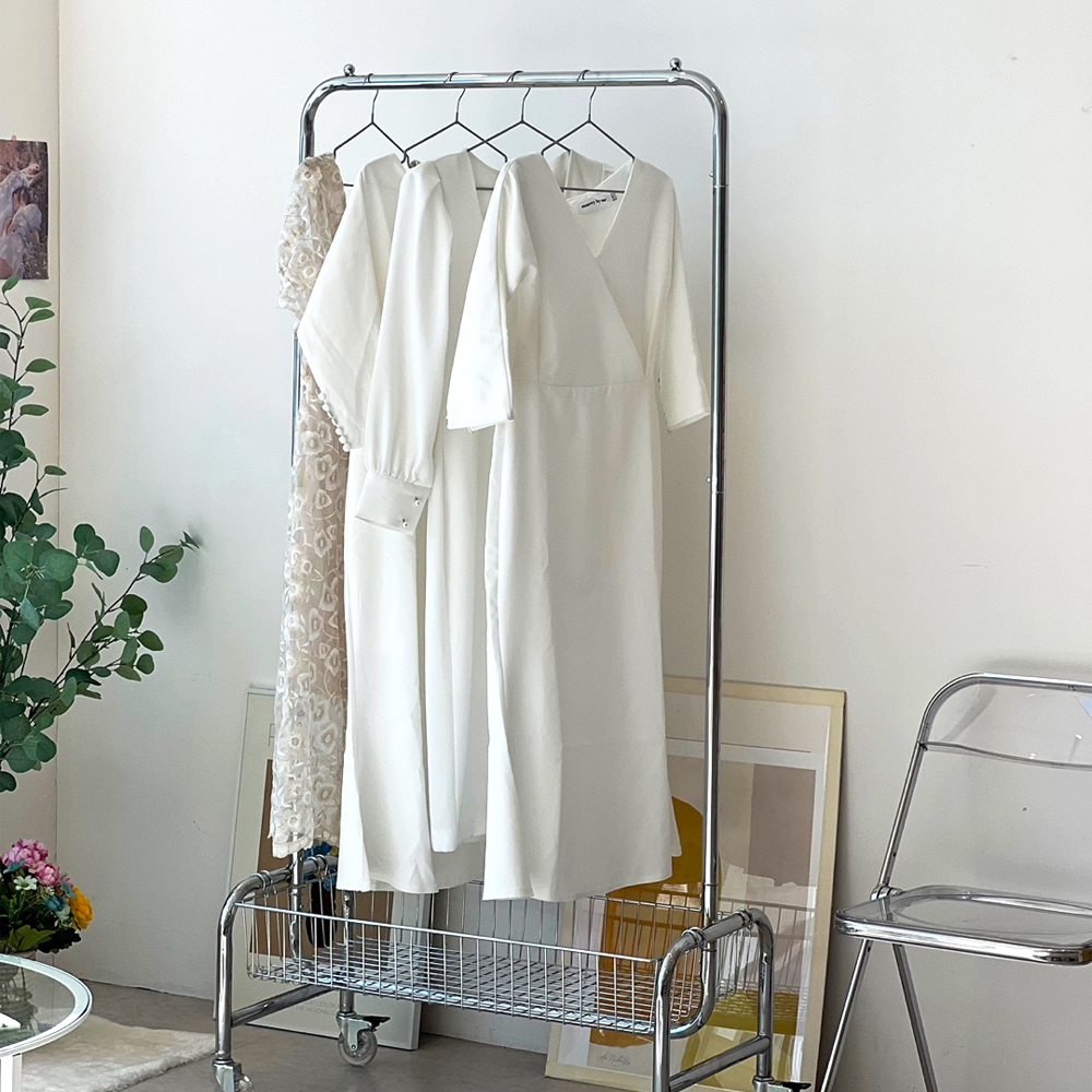 친절한마이쮸 철제 이동식 행거 옷가게 트롤리 스탠드 행거 80cm 원룸 틈새 옷걸이 인테리어