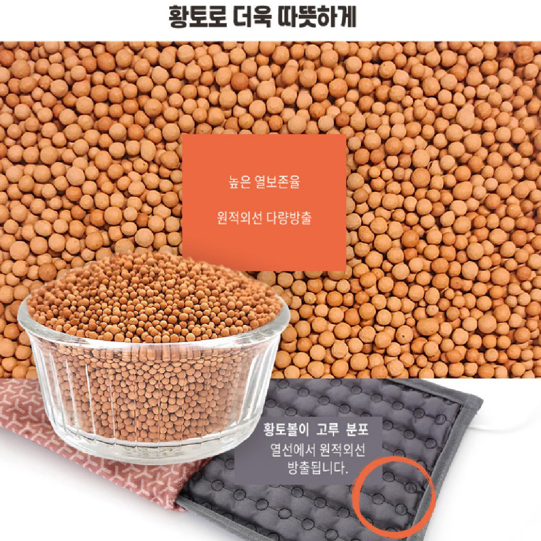 국산 무전자파 아쿠아카본 황토찜질기 USB 온열방석 전기방석 전기장판 샤인컴퍼니 - 상세 이미지 2