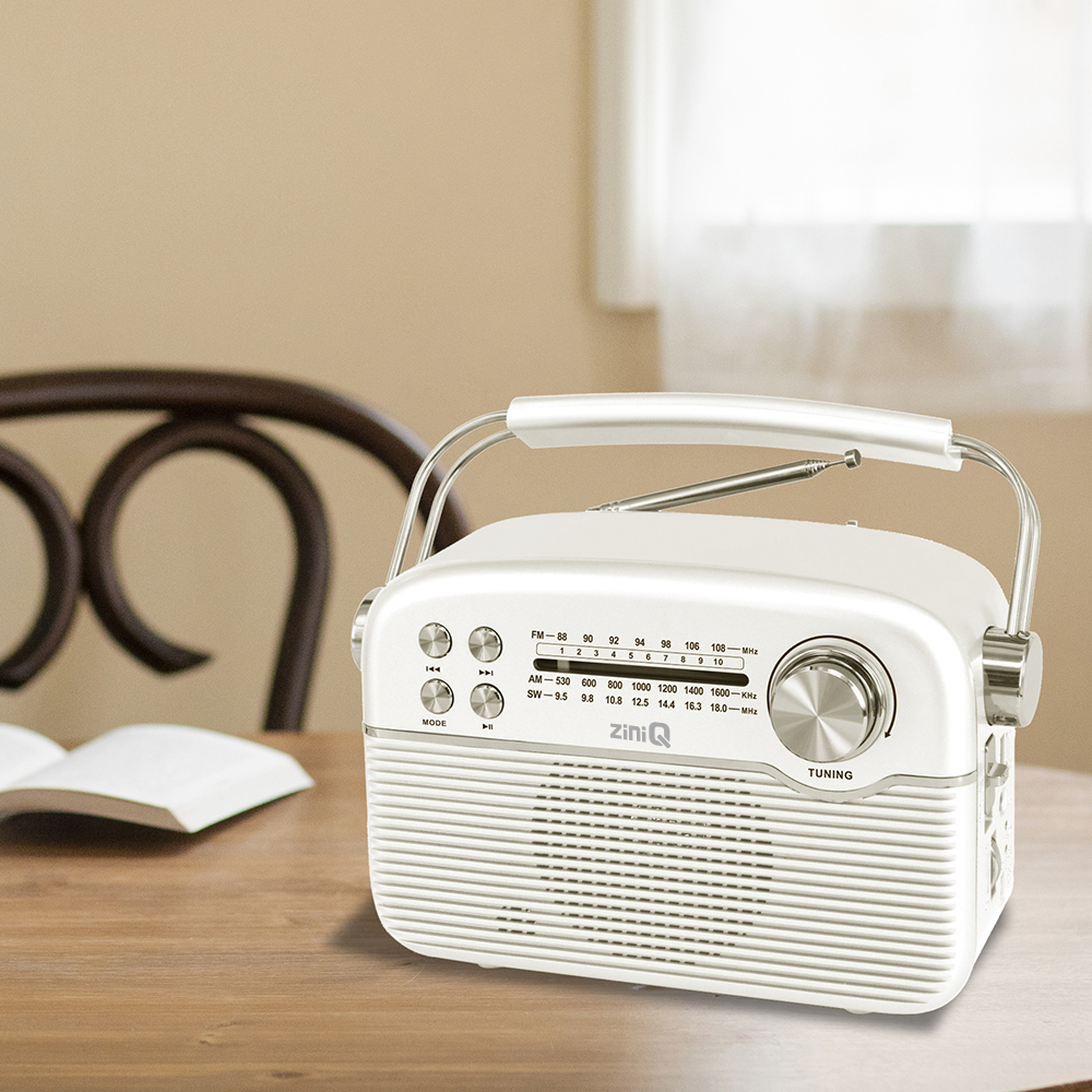유니콘 MF-S580 레트로 스타일 FM 라디오 블루투스 스피커 11시간 재생 - 메인 이미지