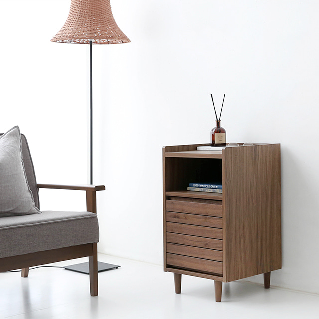 OSLON 사이드콘솔 2칸 TWM7040T 400x400x710mm, 2단, 미들브라운 2519.7787 - 상세 이미지 5