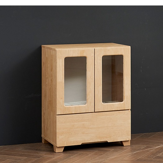 낮은 작은 원목 거실 장식장 서랍 장식장 상패 트로피 미니 양주 진열장