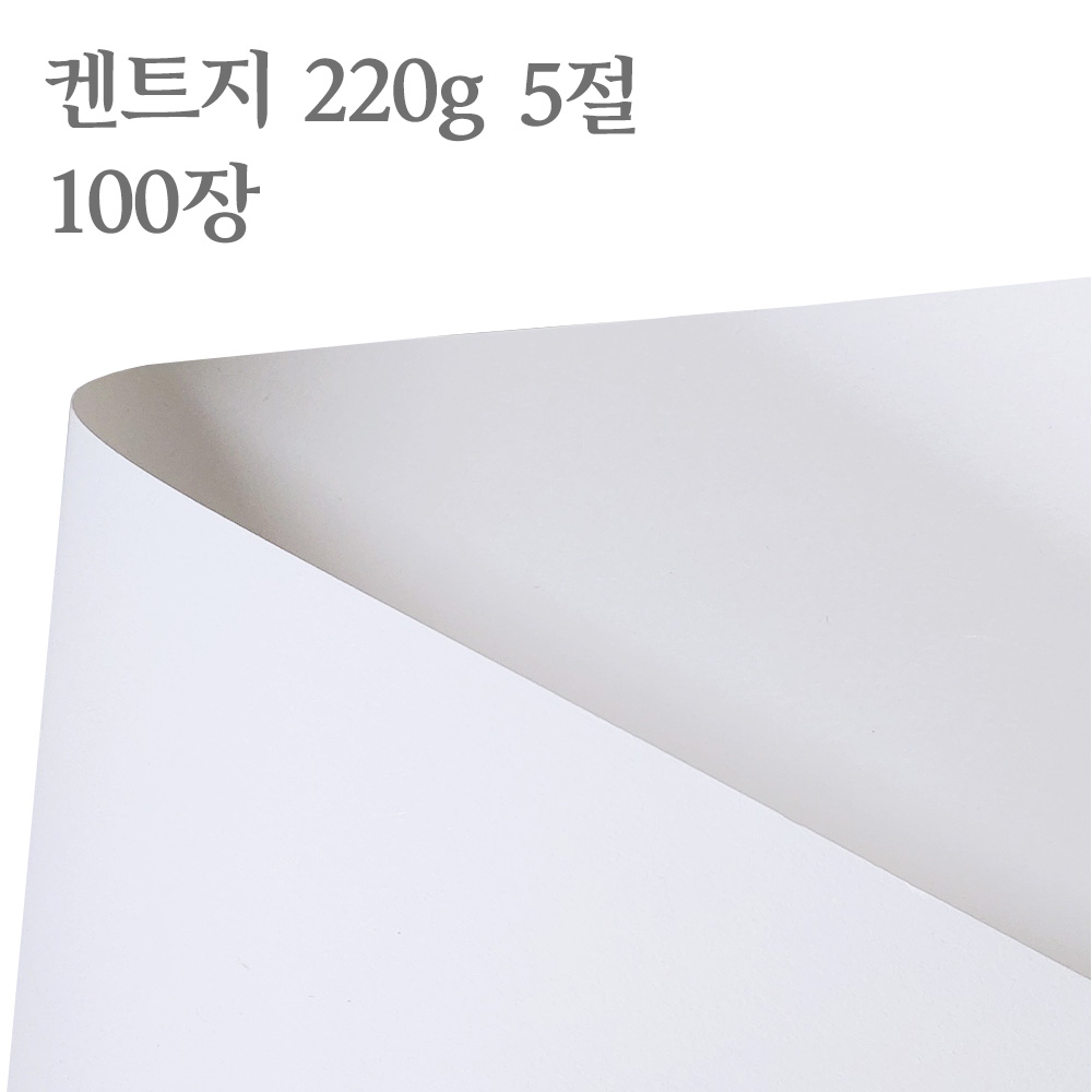 종이 흰 도화지 켄트지 220g 100장 (5절) : 펜모아