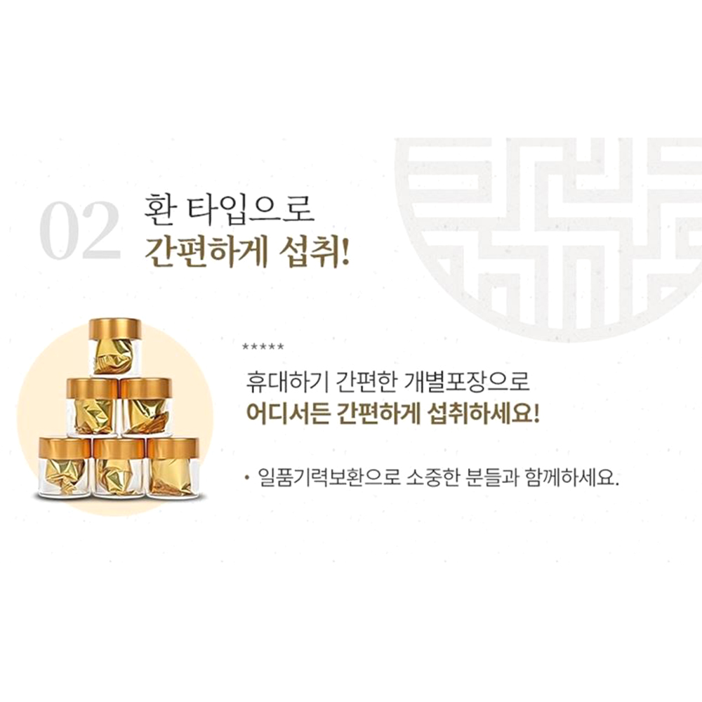 광동 일품 기력보환 60환 간편섭취 휴대용 2개월분 이미지 3