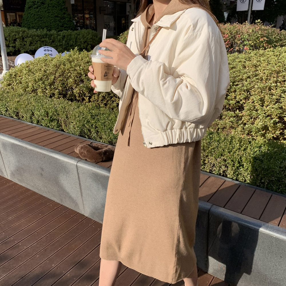 트렌디 오버핏 여자 숏패딩 크롭 항공점퍼 여성블루종 간절기 아우터 우먼봄점퍼 봄아우터