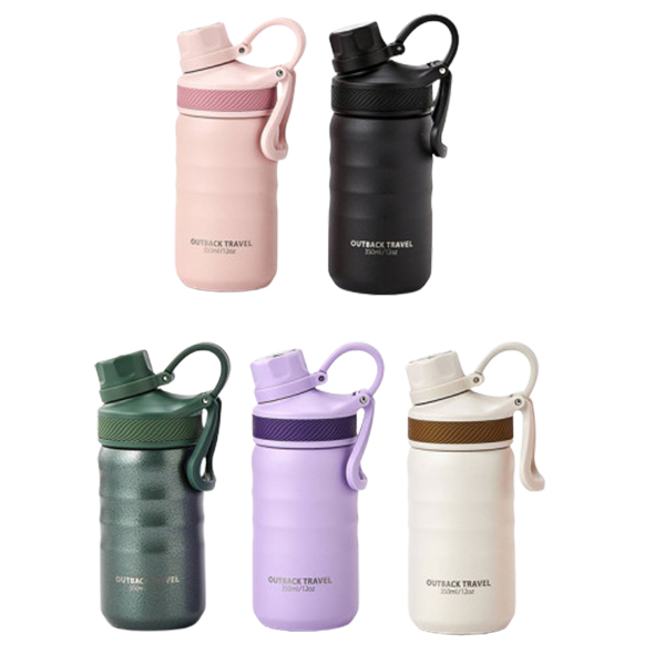 오슬로 2종뚜껑 트래블 스텐 미니 텀블러 보온 보냉 캠핑 헬스 등산 손잡이홀더 500ml - 상세 이미지 3