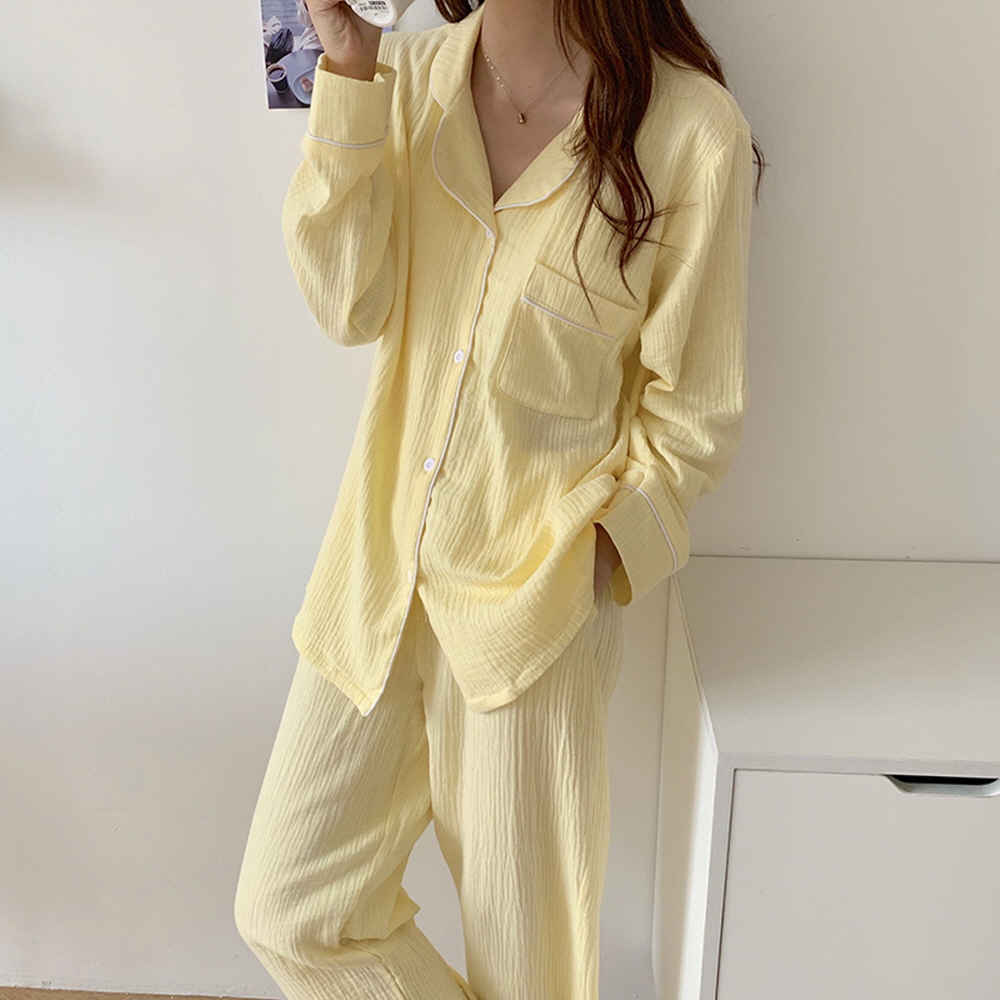 무지 커플잠옷 여성 요루면 순면 홈웨어 파자마파티 이미지 6
