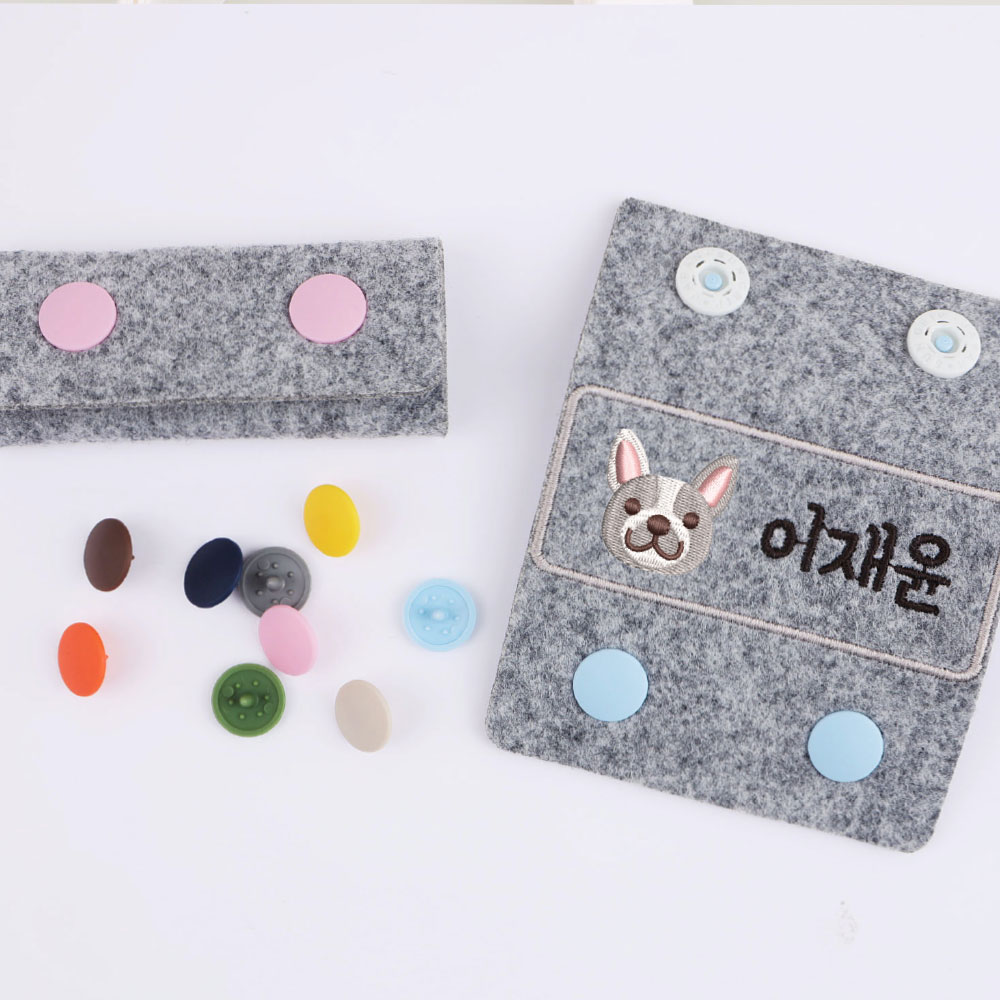 [주문제작]펠트자수 가방네임택댕댕이 01 핑크