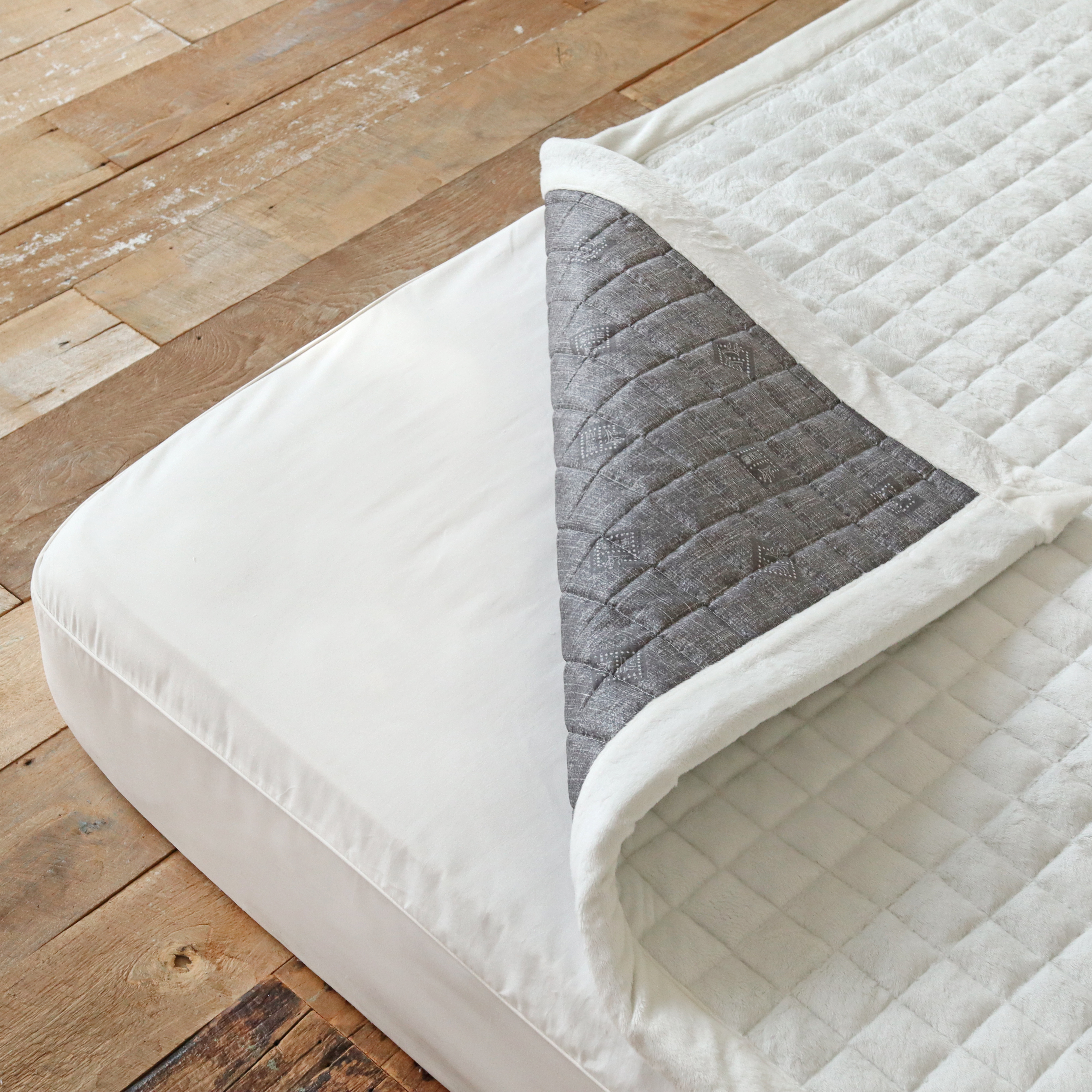 그래핀 자가발열 극세사 기절 겨울 미끄럼방지 고정밴드 침대 패드 SS