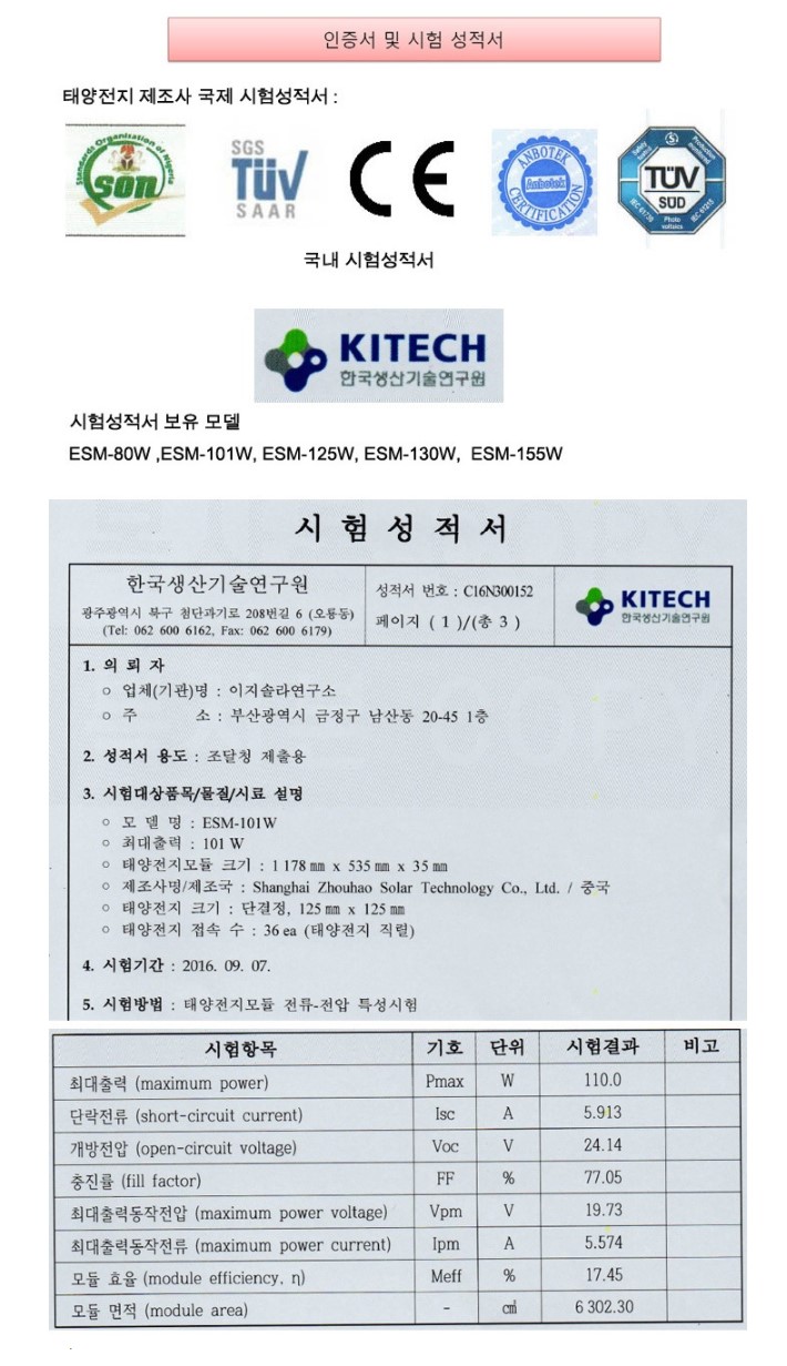 캠핑카 차량용 60W 태양광판넬 솔라패널 태양광충전기 이미지 6
