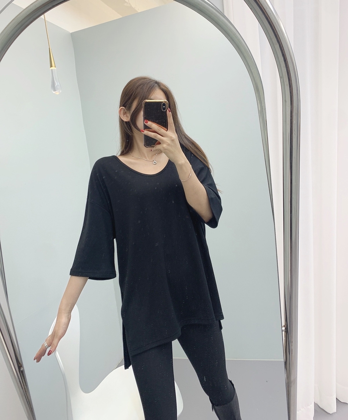 하이웨스트 쫀쫀 골지 롱다리 레깅스 상세 이미지 34