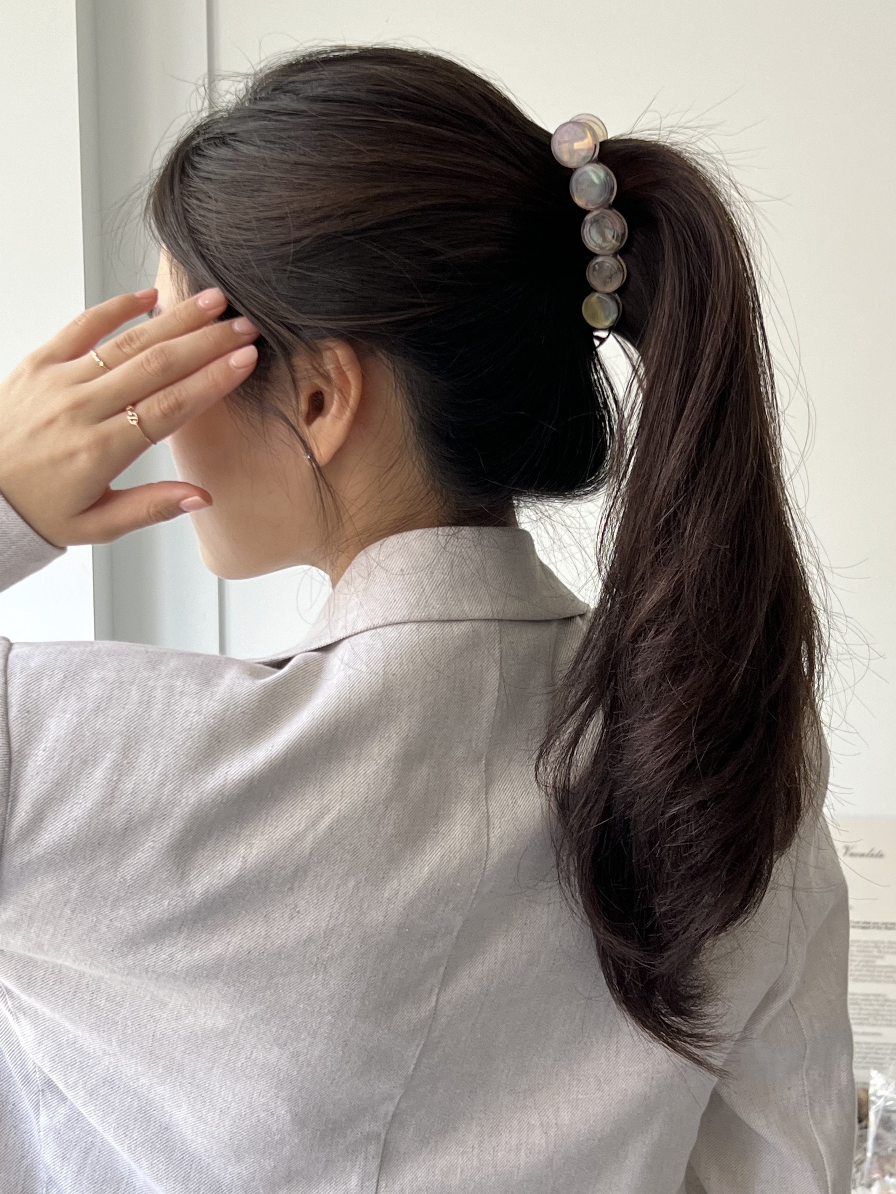 셀룰로오스 마블 바나나핀 올림머리 헤어 집게 사용법 후기